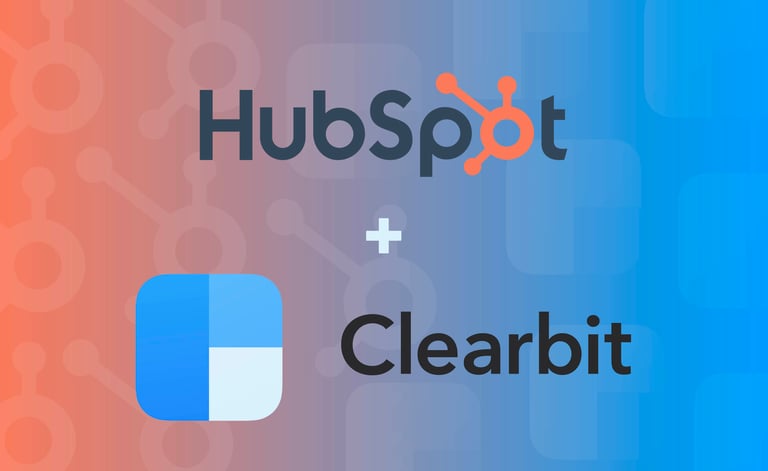 clearbit and hubspot logos